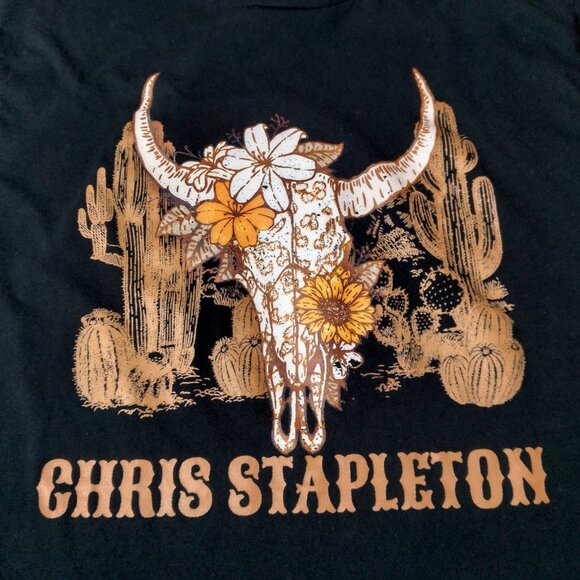 Gildan Other - Chris Stapleton Tour Shirt L All American Road Show Black Desert Skull Cactus